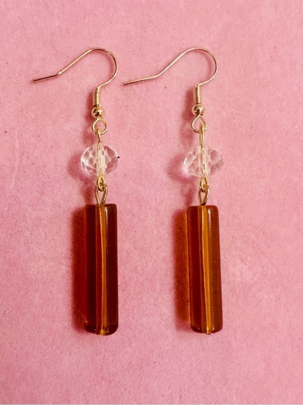NWT Amber Glass Drop Earrings